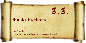 Burda Barbara névjegykártya